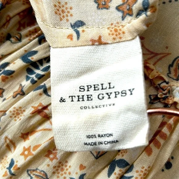 EUC Spell 💫Vintage Celestial Blouse in Cream size Large - Picture 9 of 10